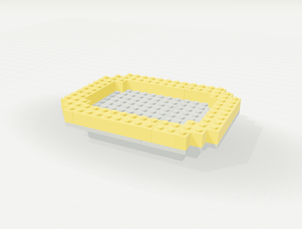Step 5: Start the golden bowl. New parts in color, previously placed parts in gray.
