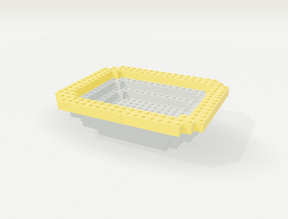 Step 7: Shape the bowl · layer 3. New parts in color, previously placed parts in gray.