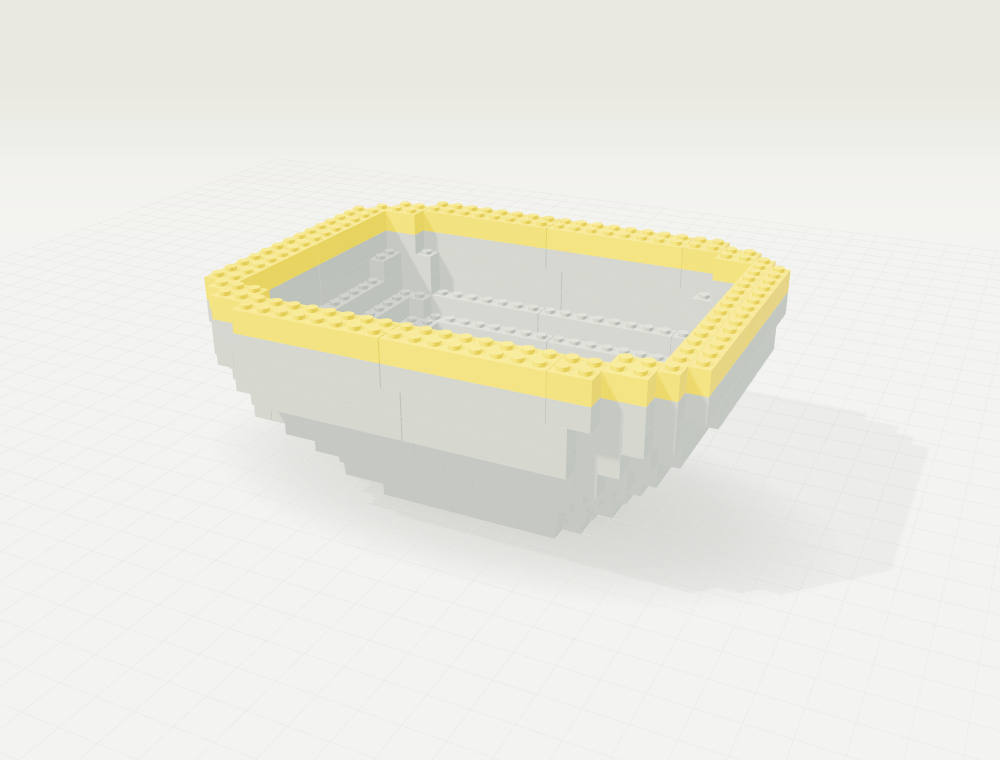 Step 12: Shape the bowl · layer 8. New parts in color, previously placed parts in gray.