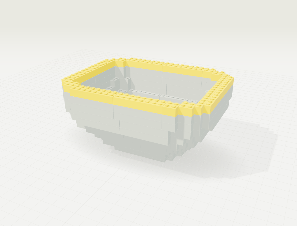 Step 13: Shape the bowl · layer 9. New parts in color, previously placed parts in gray.