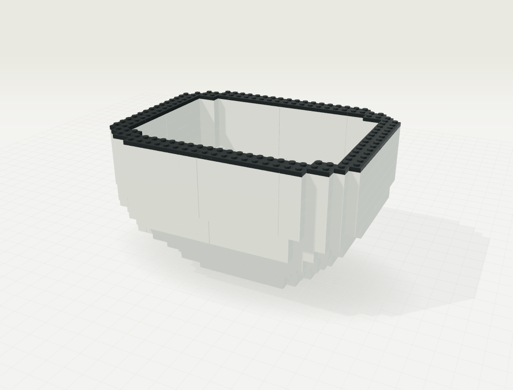 Step 16: Cap the rim. New parts in color, previously placed parts in gray.