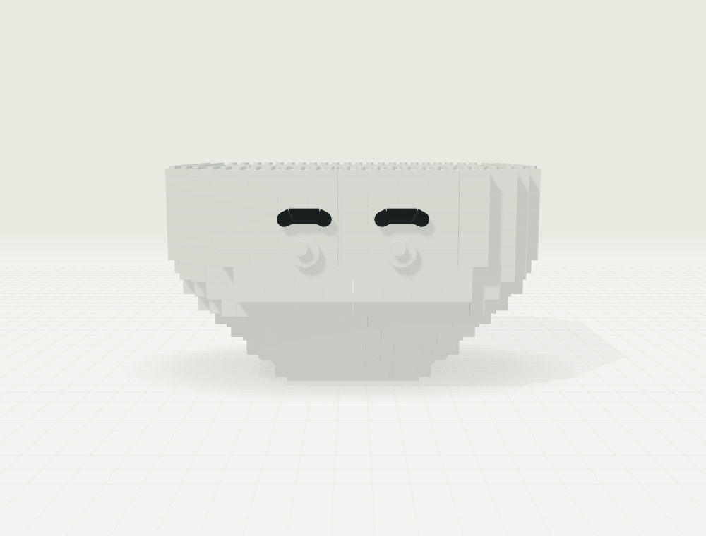 Step 20: Raise those eyebrows. New parts in color, previously placed parts in gray.