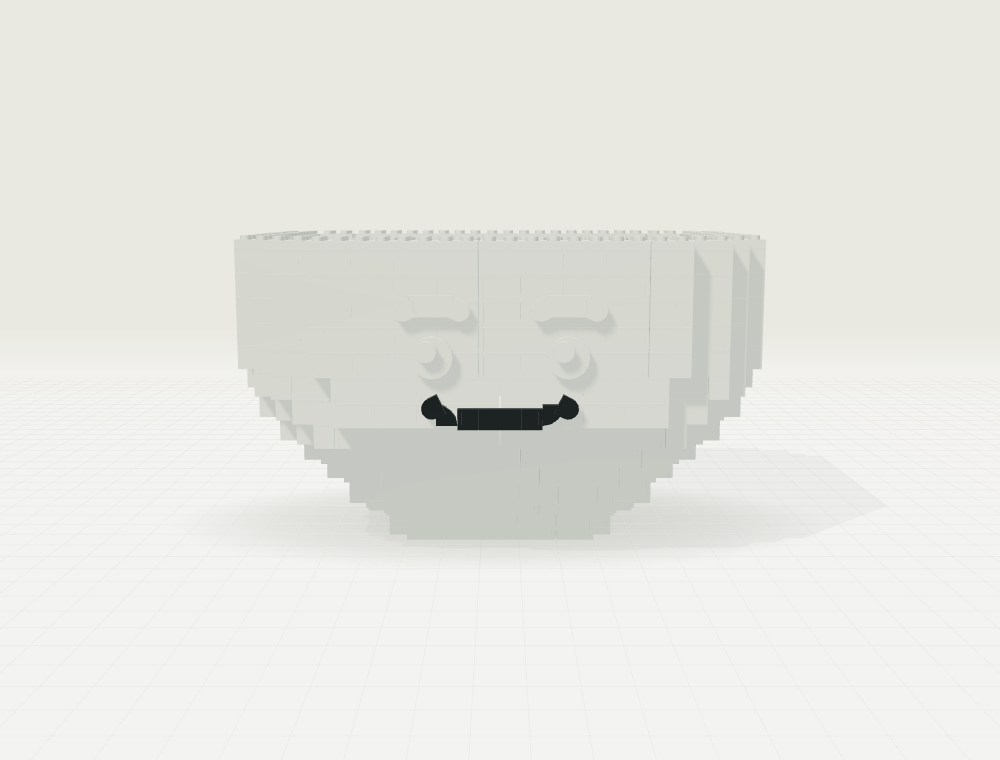 Step 21: Make room for a smile. New parts in color, previously placed parts in gray.